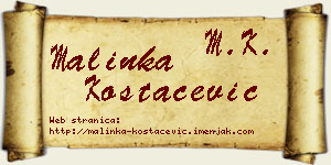 Malinka Kostačević vizit kartica